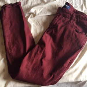 Old Navy Rockstar Skinny Jeans Dark Burgundy 14